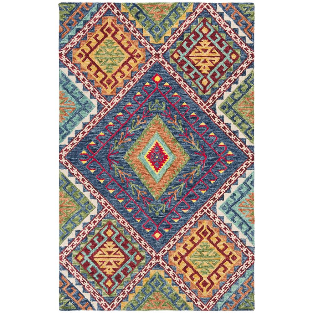 ASPEN, BLUE / MULTI, 5' X 8', Area Rug