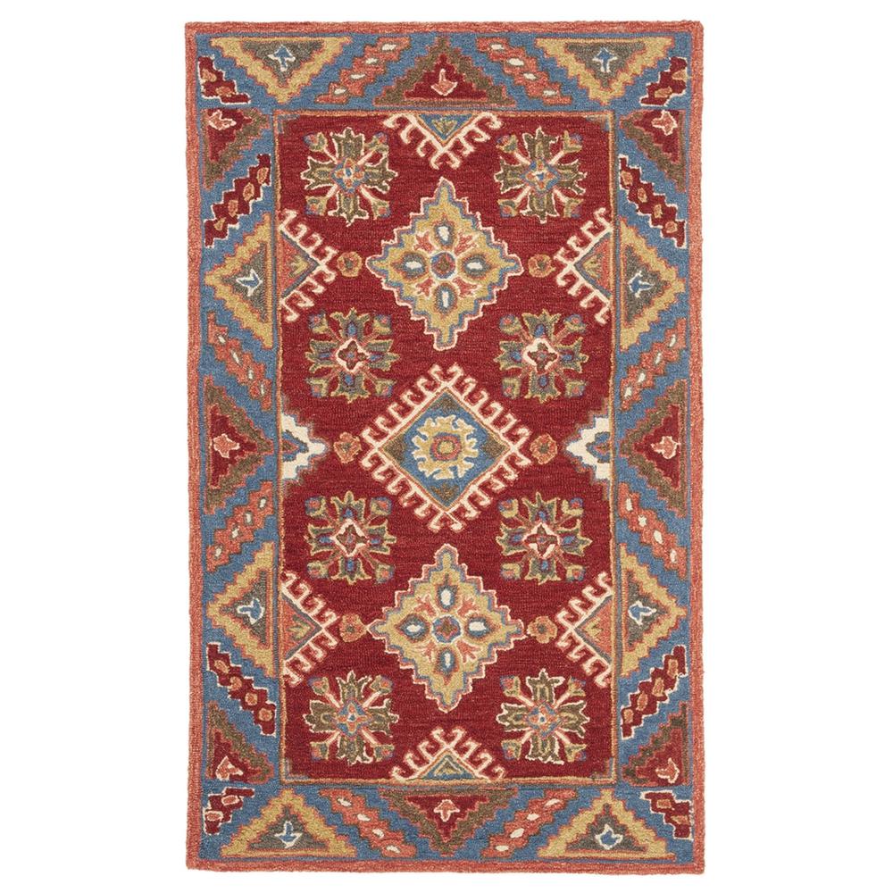 ASPEN, RED / BLUE, 3' X 5', Area Rug, APN803Q-3