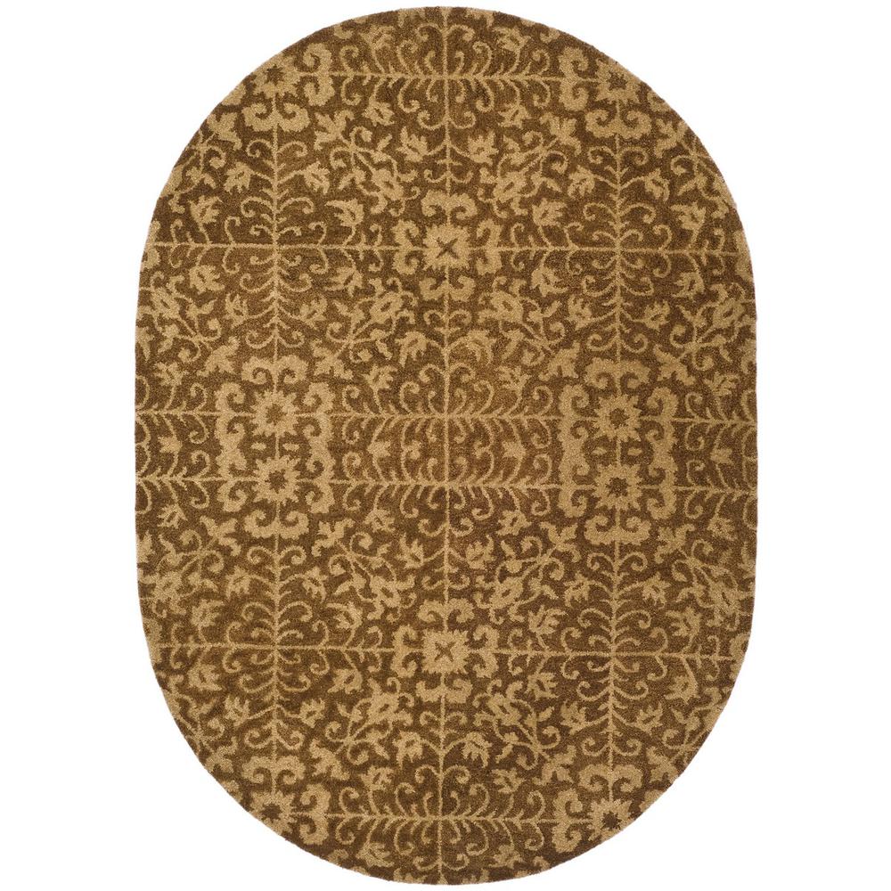 ANTIQUITY, GOLD / BEIGE, 7'-6" X 9'-6" Oval, Area Rug