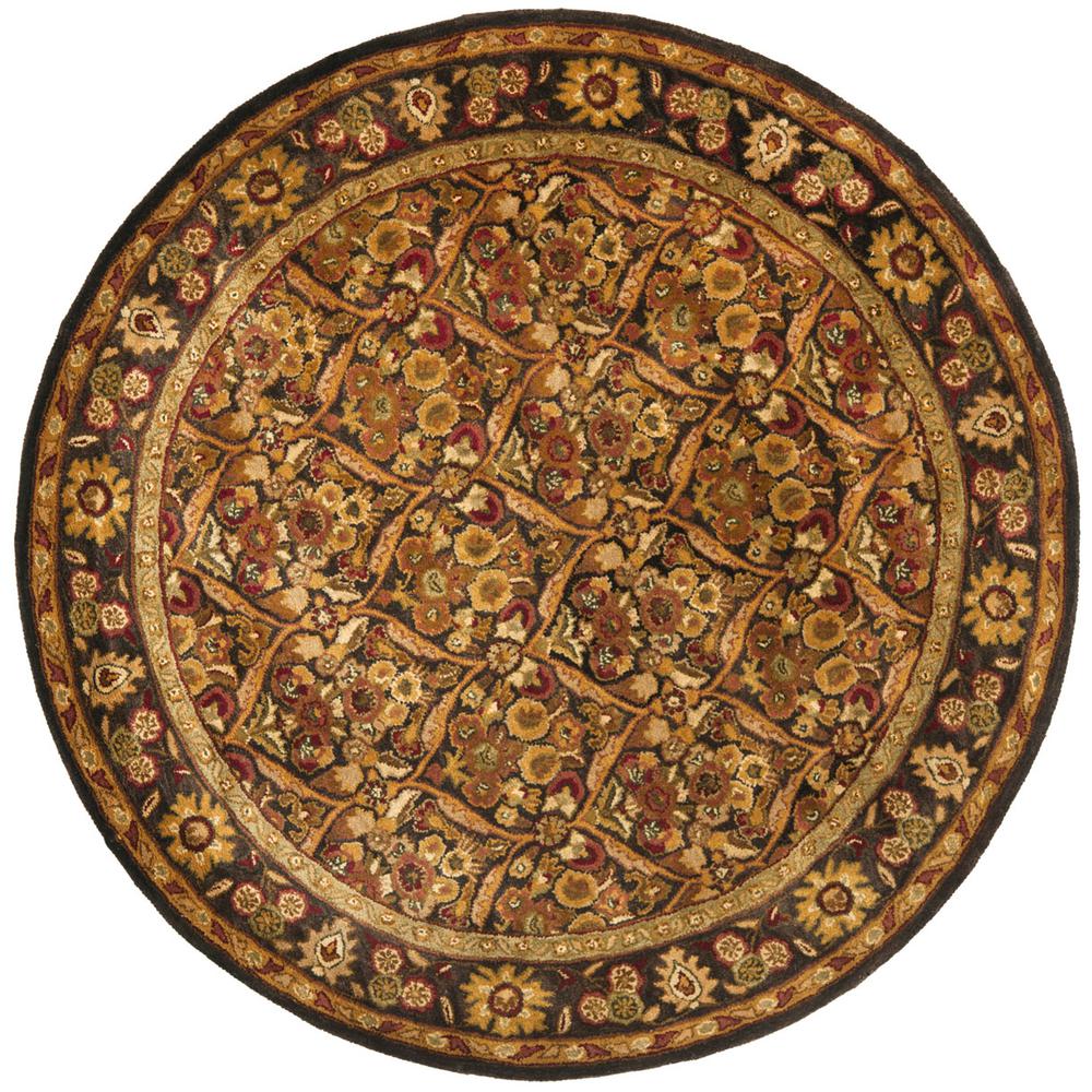 ANTIQUITY, DARK PLUM / GOLD, 6' X 6' Round, Area Rug