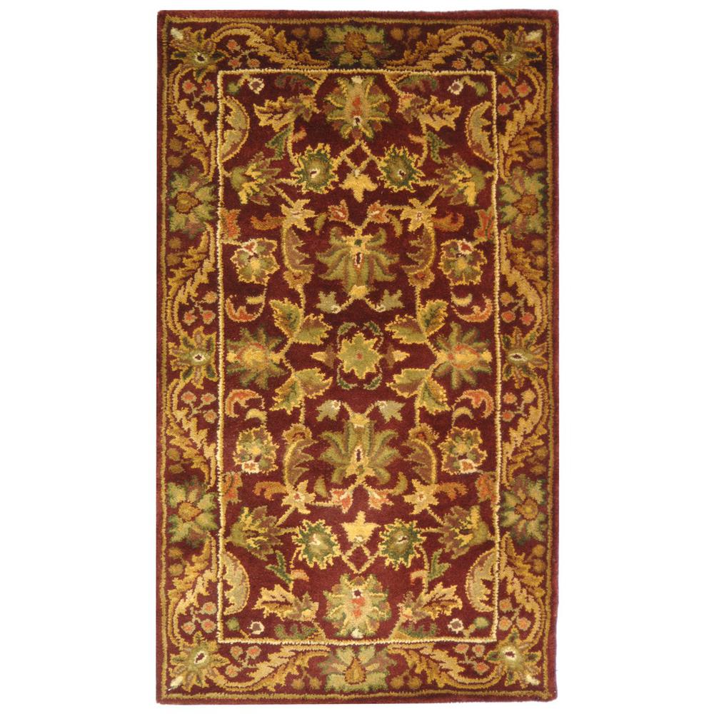 ANTIQUITY, WINE / GOLD, 3' X 5', Area Rug, AT52B-3