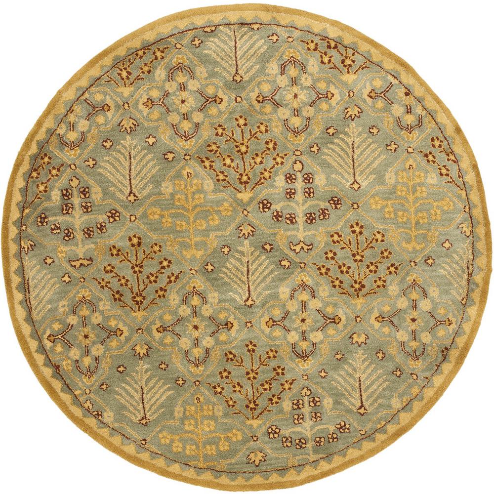 ANTIQUITY, LIGHT BLUE / GOLD, 6' X 6' Round, Area Rug