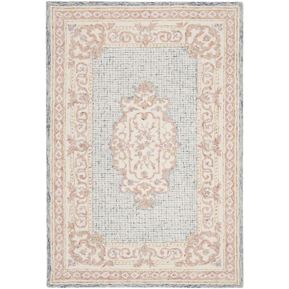 AUBUSSON, BLUE / IVORY, 5' X 8', Area Rug