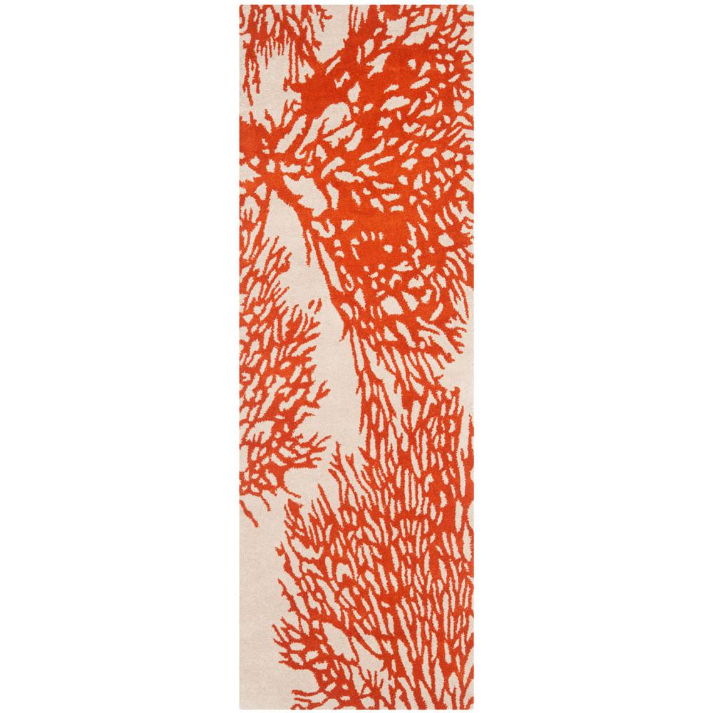 BELLA, BEIGE / TERRACOTTA, 2'-3" X 9', Area Rug