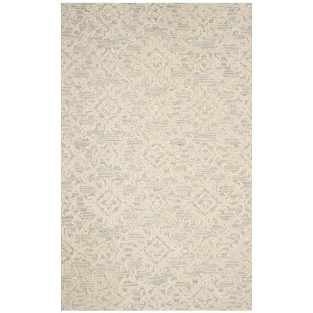 BLOSSOM, GREY / IVORY, 5' X 8', Area Rug, BLM104A-5