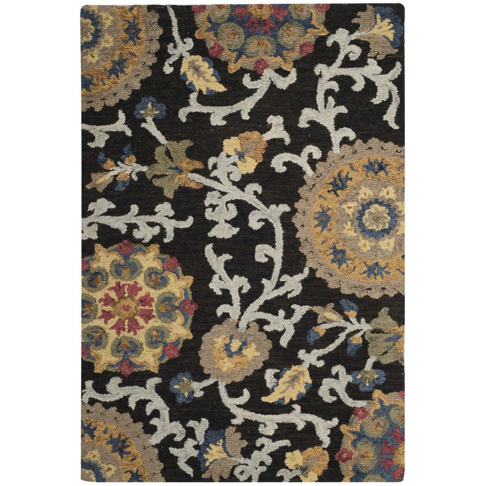 BLOSSOM, CHARCOAL / MULTI, 6' X 9', Area Rug