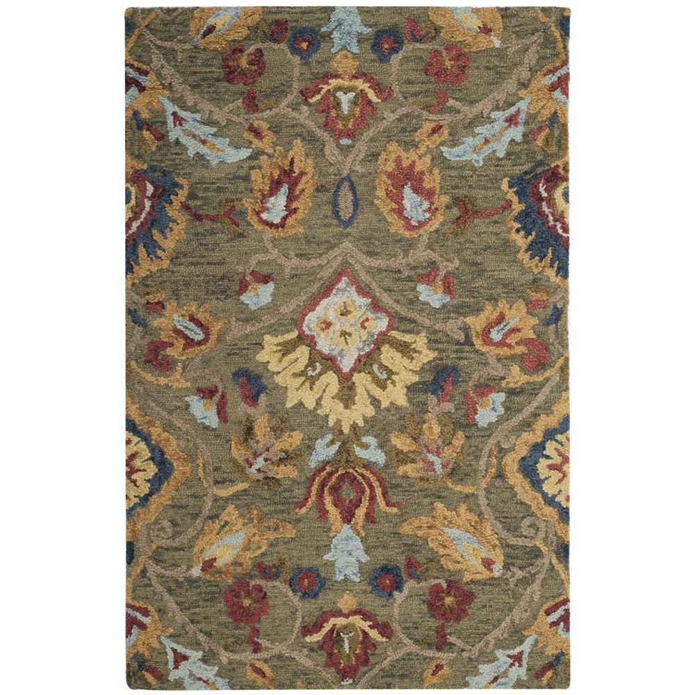 BLOSSOM, GREEN / MULTI, 2'-3" X 4', Area Rug
