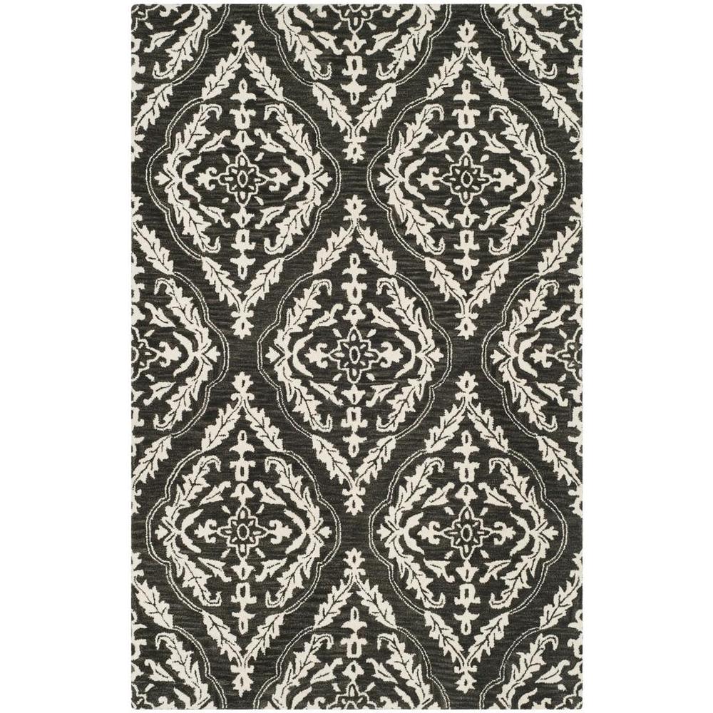 BLOSSOM, CHARCOAL / IVORY, 8' X 10', Area Rug, BLM602H-8