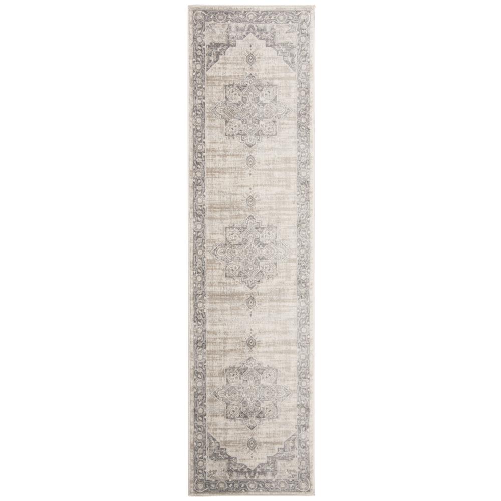 BRENTWOOD, Cream / Grey, 2' X 6', Area Rug