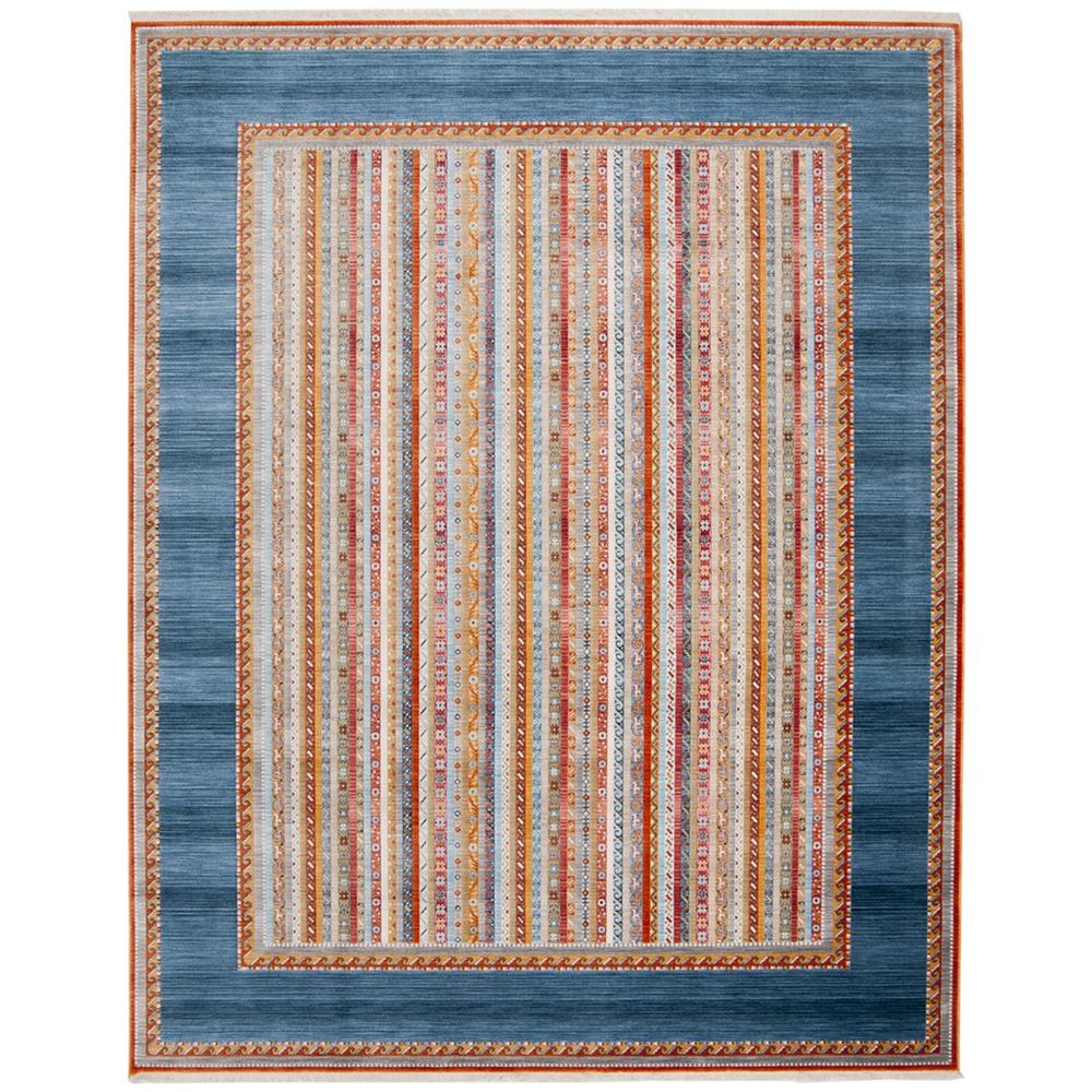 BOKHARA, BLUE / ORANGE, 9' X 11'-7", Area Rug