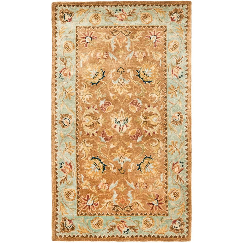 BERGAMA, BROWN / BLUE, 4' X 6', Area Rug
