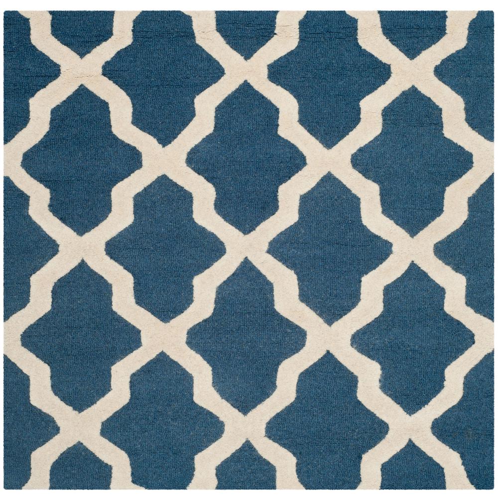 CAMBRIDGE, NAVY BLUE / IVORY, 6' X 6' Square, Area Rug, CAM121G-6SQ