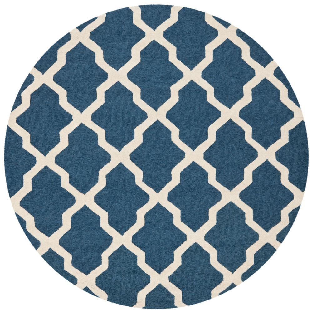 CAMBRIDGE, NAVY BLUE / IVORY, 6' X 6' Round, Area Rug, CAM121G-6R