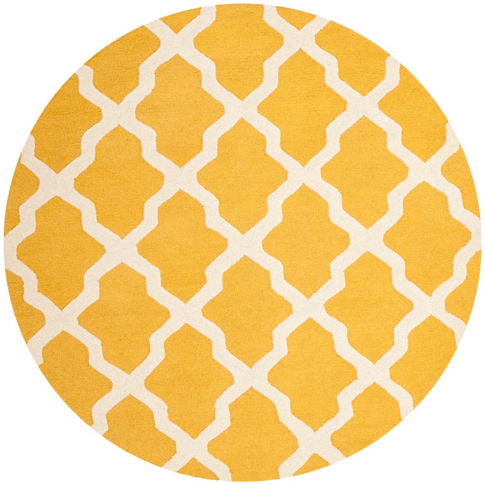 CAMBRIDGE, GOLD / IVORY, 8' X 8' Round, Area Rug, CAM121Q-8R