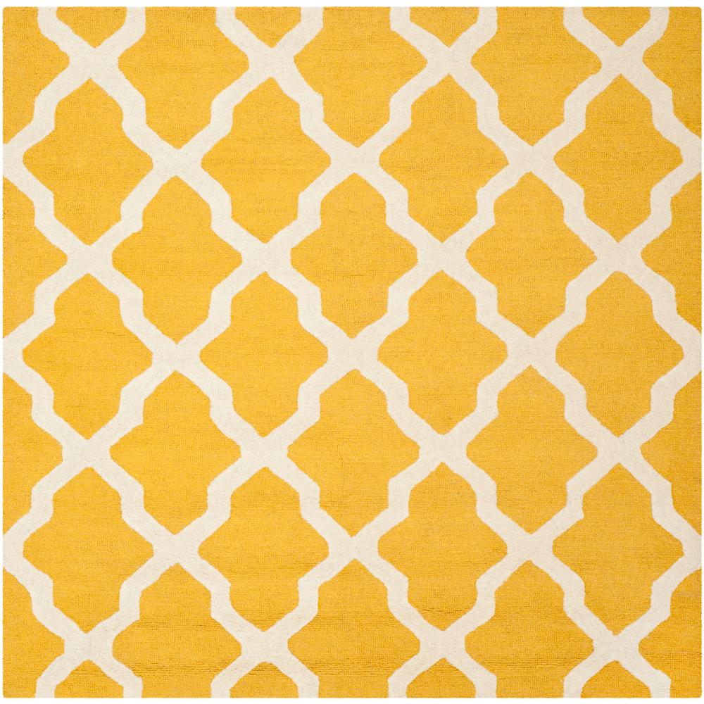CAMBRIDGE, GOLD / IVORY, 8' X 8' Square, Area Rug, CAM121Q-8SQ