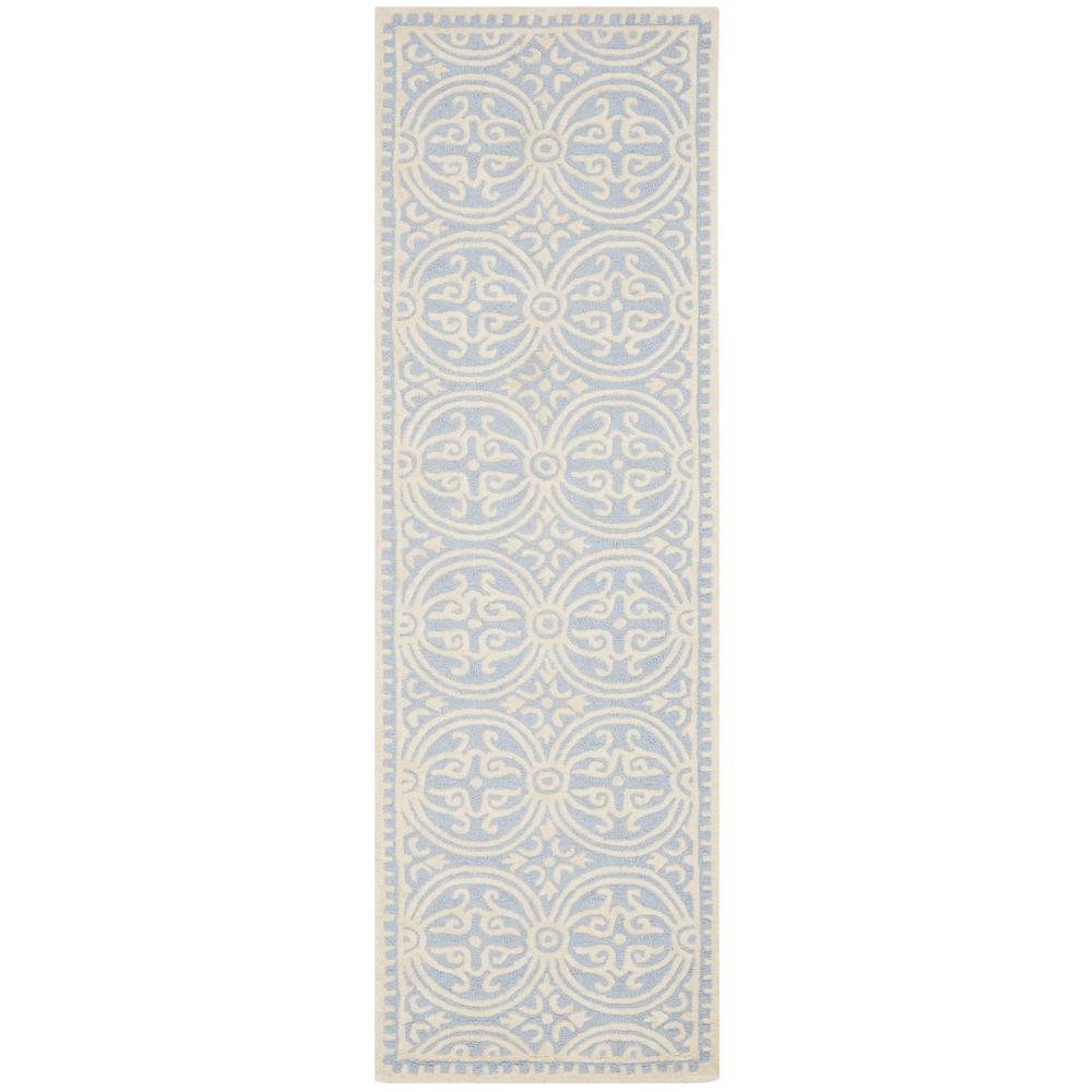 CAMBRIDGE, LIGHT BLUE / IVORY, 2'-6" X 10', Area Rug, CAM123A-210