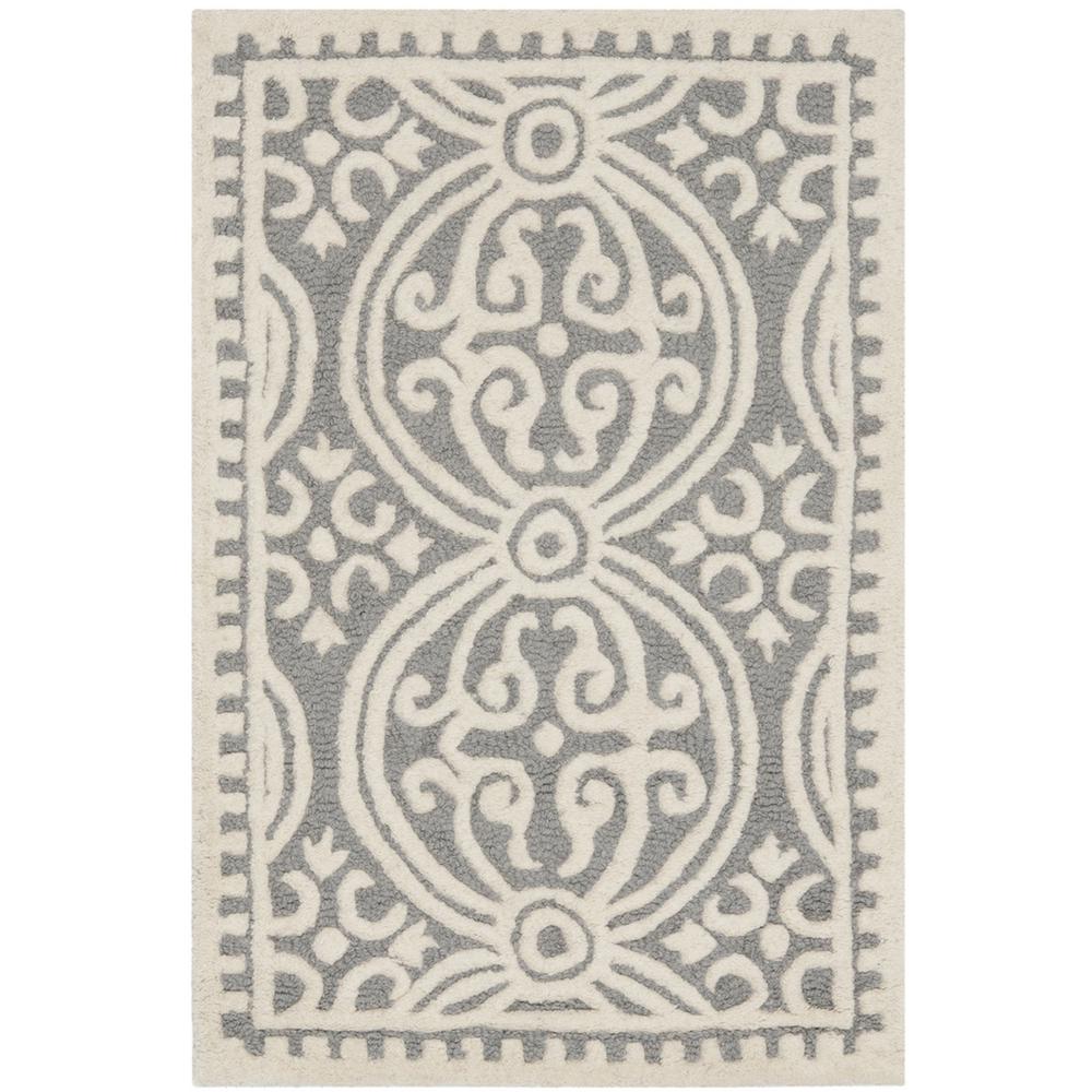 CAMBRIDGE, SILVER / IVORY, 3' X 5', Area Rug, CAM123D-3