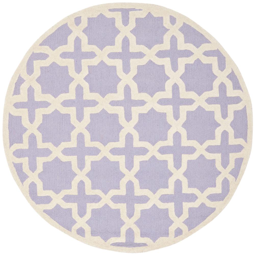 CAMBRIDGE, LAVANDER / IVORY, 8' X 8' Round, Area Rug, CAM125C-8R