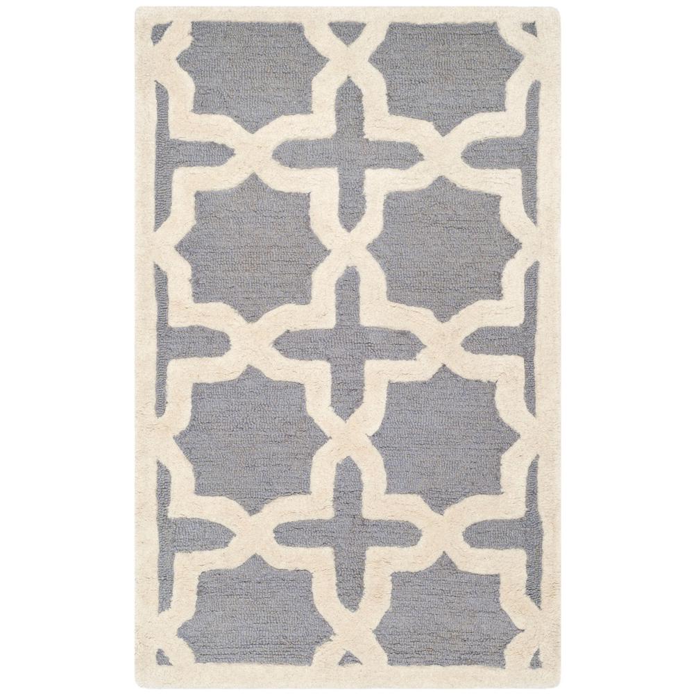 CAMBRIDGE, SILVER / IVORY, 2'-6" X 4', Area Rug, CAM125D-24