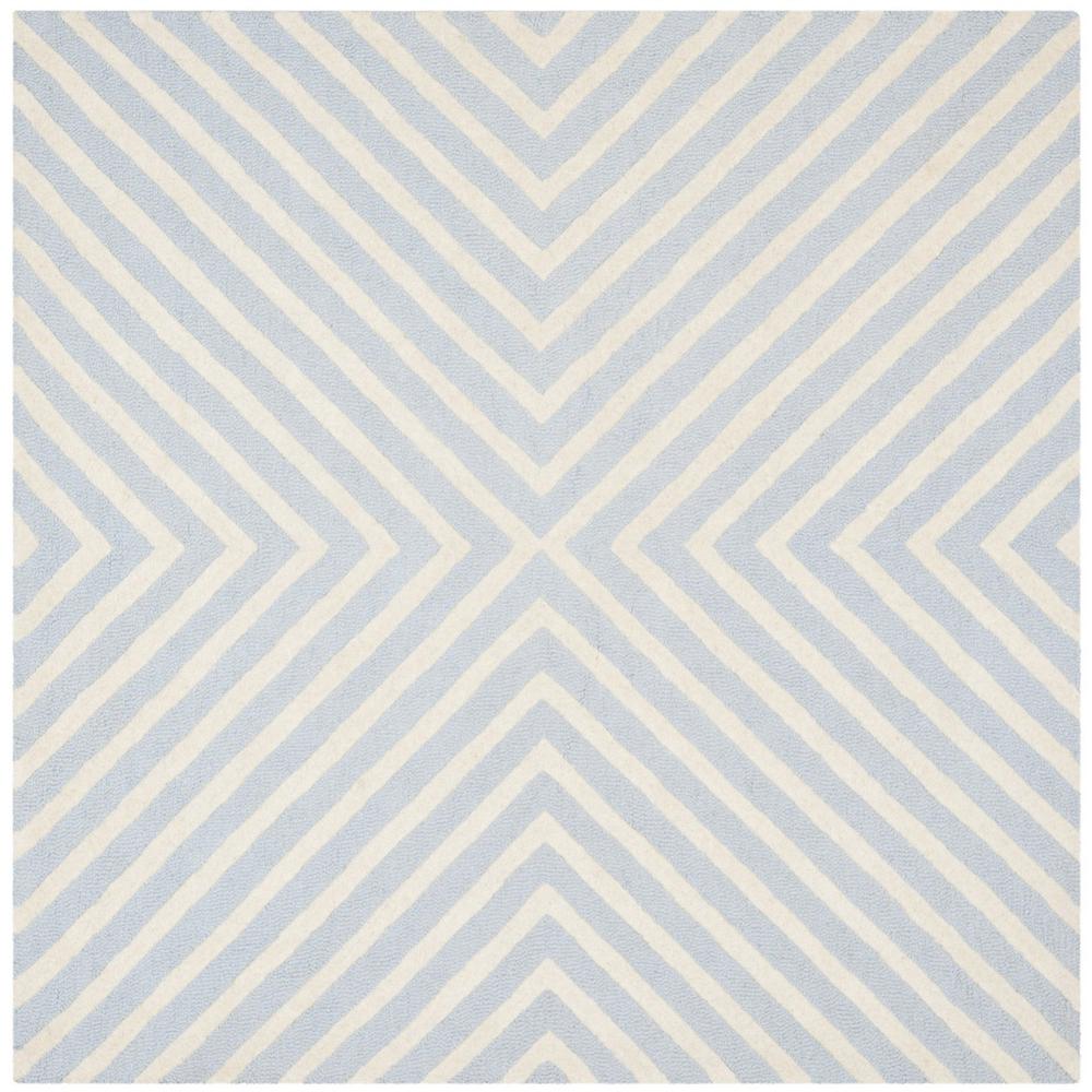 CAMBRIDGE, LIGHT BLUE / IVORY, 4' X 4' Square, Area Rug, CAM129A-4SQ