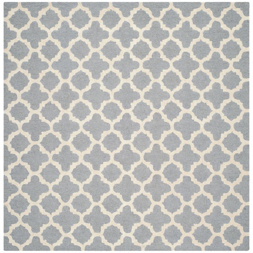 CAMBRIDGE, SILVER / IVORY, 8' X 8' Square, Area Rug, CAM130D-8SQ