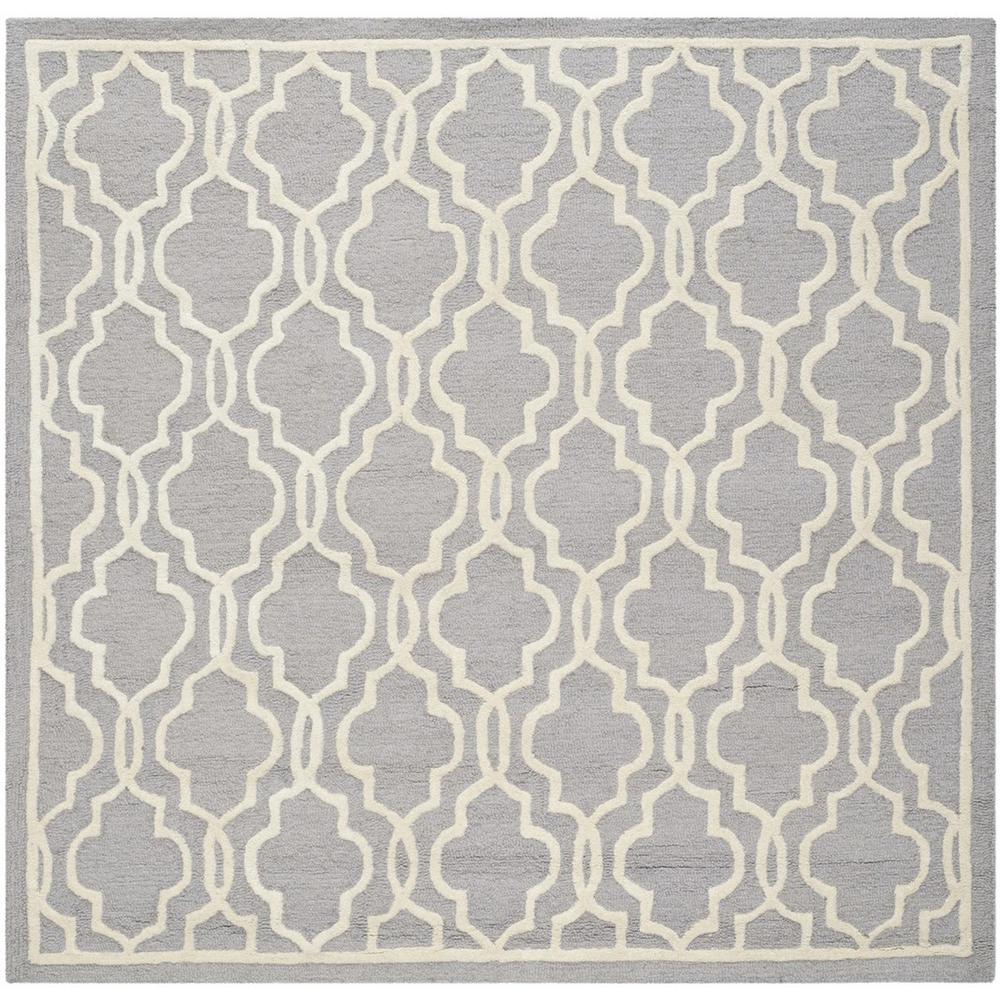 CAMBRIDGE, SILVER / IVORY, 6' X 6' Square, Area Rug, CAM131D-6SQ