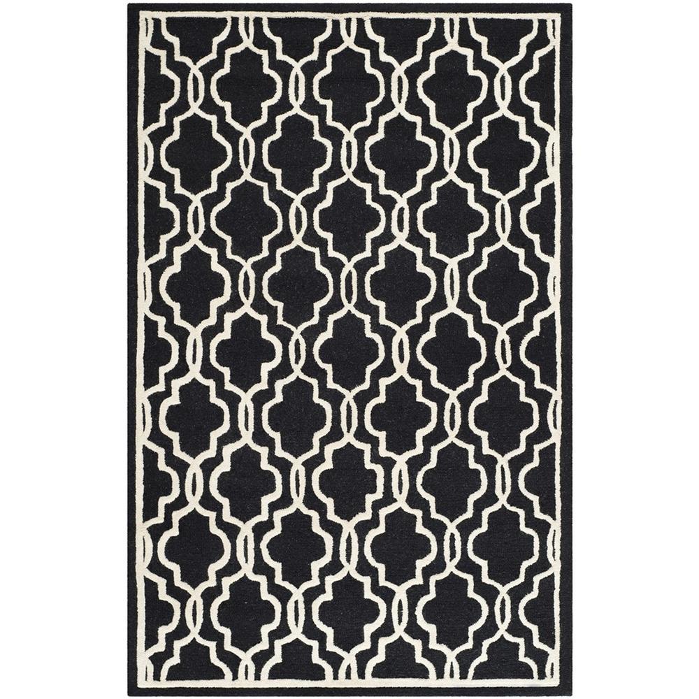 CAMBRIDGE, BLACK / IVORY, 6' X 9', Area Rug, CAM131E-6