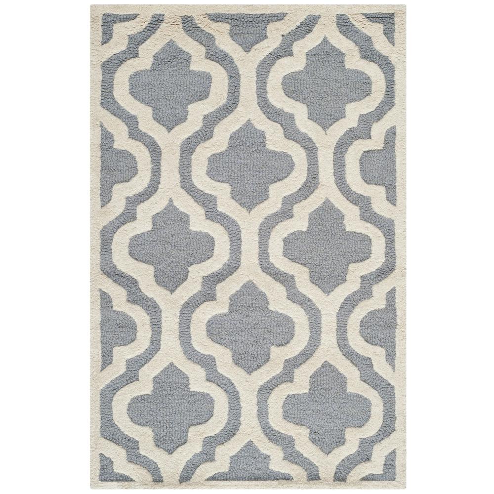 CAMBRIDGE, SILVER / IVORY, 2'-6" X 4', Area Rug, CAM132D-24