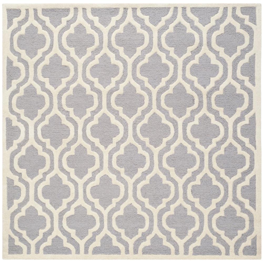 CAMBRIDGE, SILVER / IVORY, 6' X 6' Square, Area Rug, CAM132D-6SQ