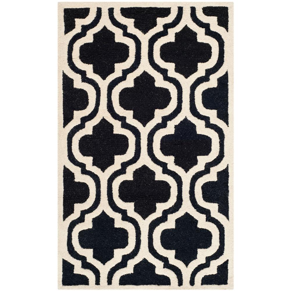 CAMBRIDGE, BLACK / IVORY, 4' X 6', Area Rug, CAM132E-4