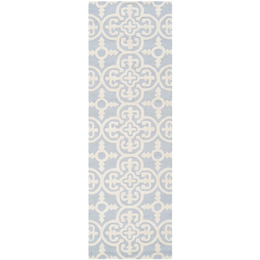 CAMBRIDGE, LIGHT BLUE / IVORY, 2'-6" X 6', Area Rug, CAM133A-26
