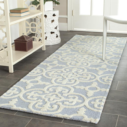 CAMBRIDGE, LIGHT BLUE / IVORY, 2'-6" X 6', Area Rug, CAM133A-26