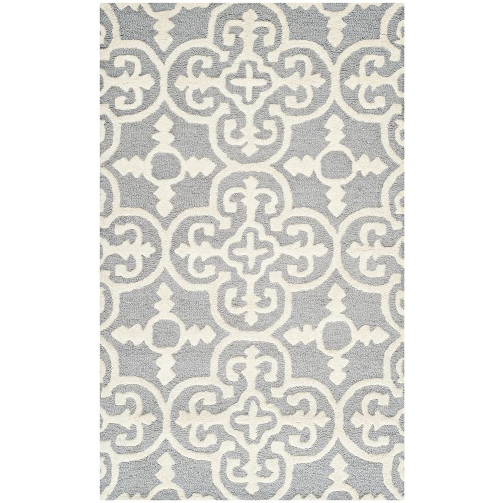 CAMBRIDGE, SILVER / IVORY, 3' X 5', Area Rug, CAM133D-3