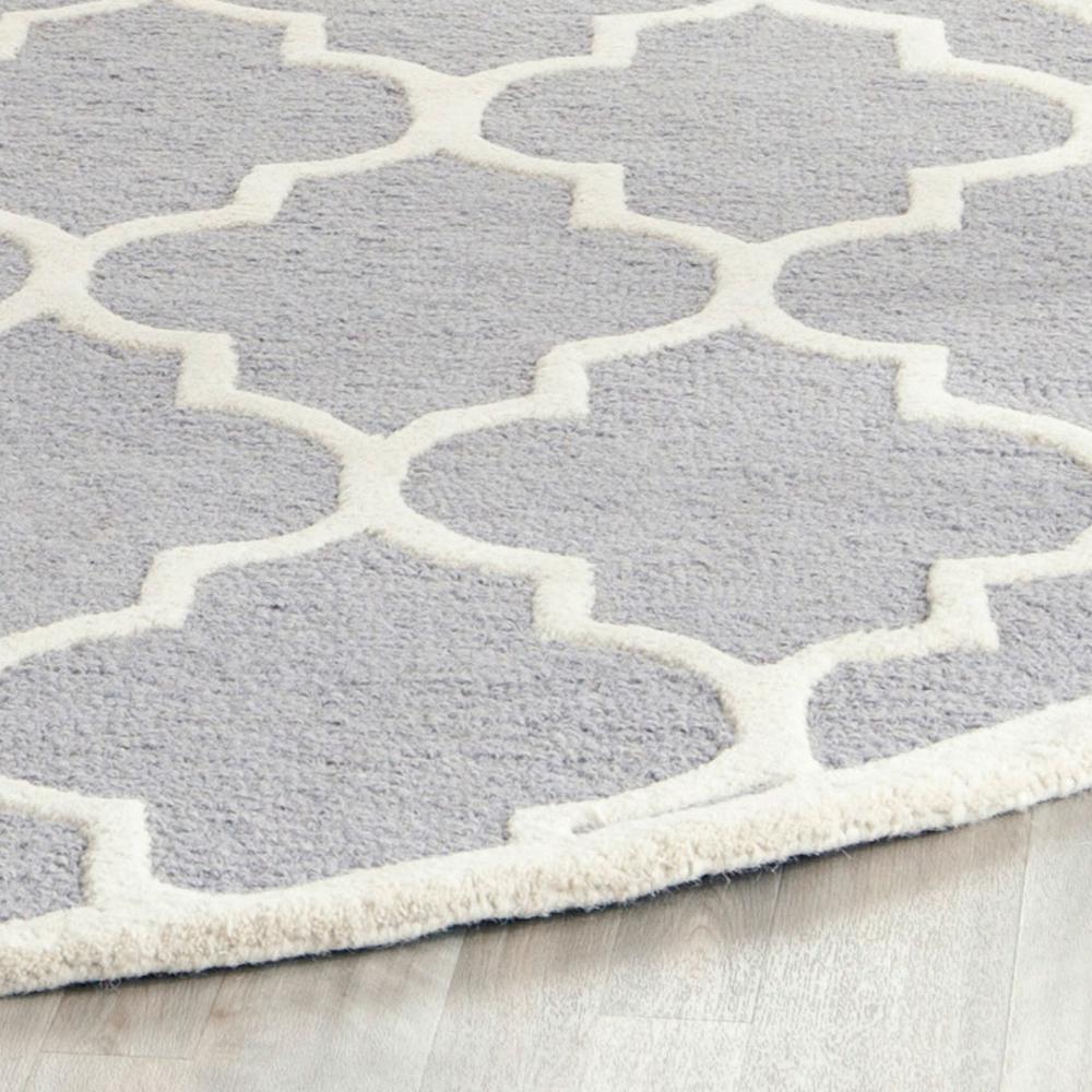 CAMBRIDGE, SILVER / IVORY, 4' X 4' Round, Area Rug, CAM134D-4R