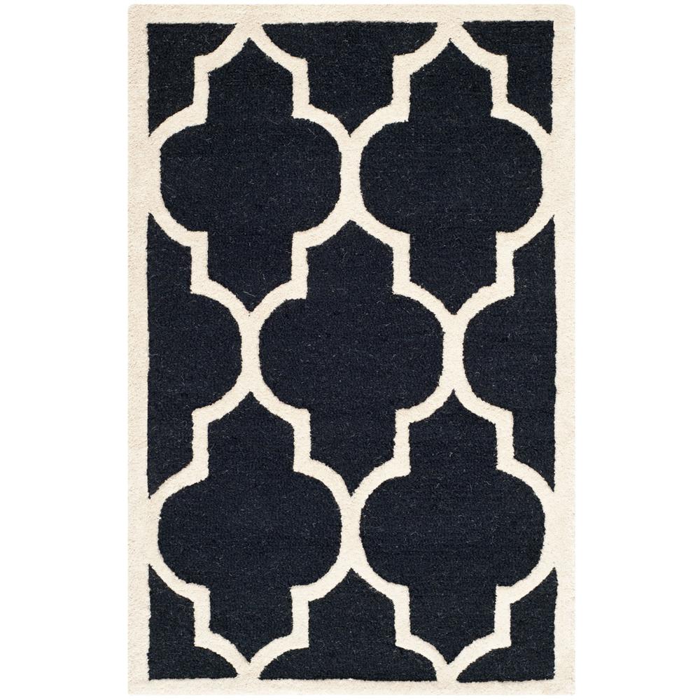 CAMBRIDGE, BLACK / IVORY, 2'-6" X 6', Area Rug, CAM134E-26