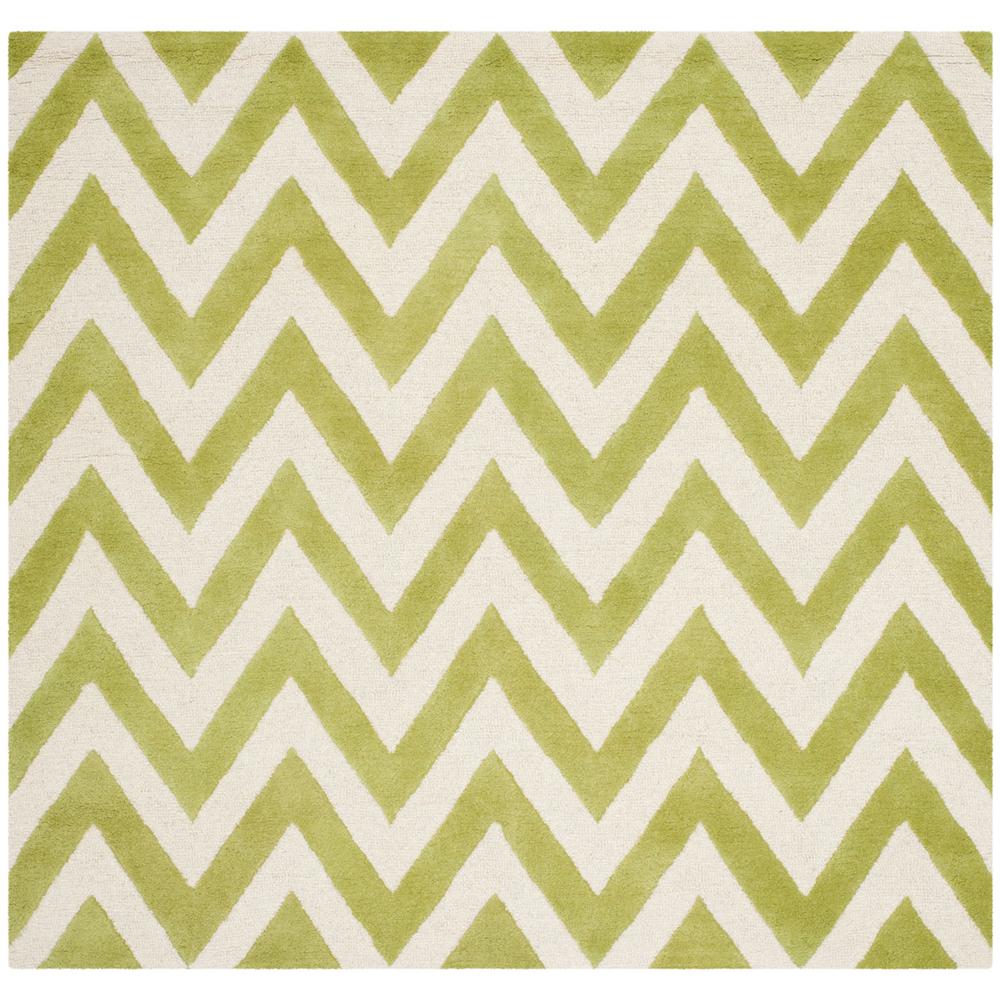 CAMBRIDGE, GREEN / IVORY, 8' X 8' Square, Area Rug, CAM139T-8SQ