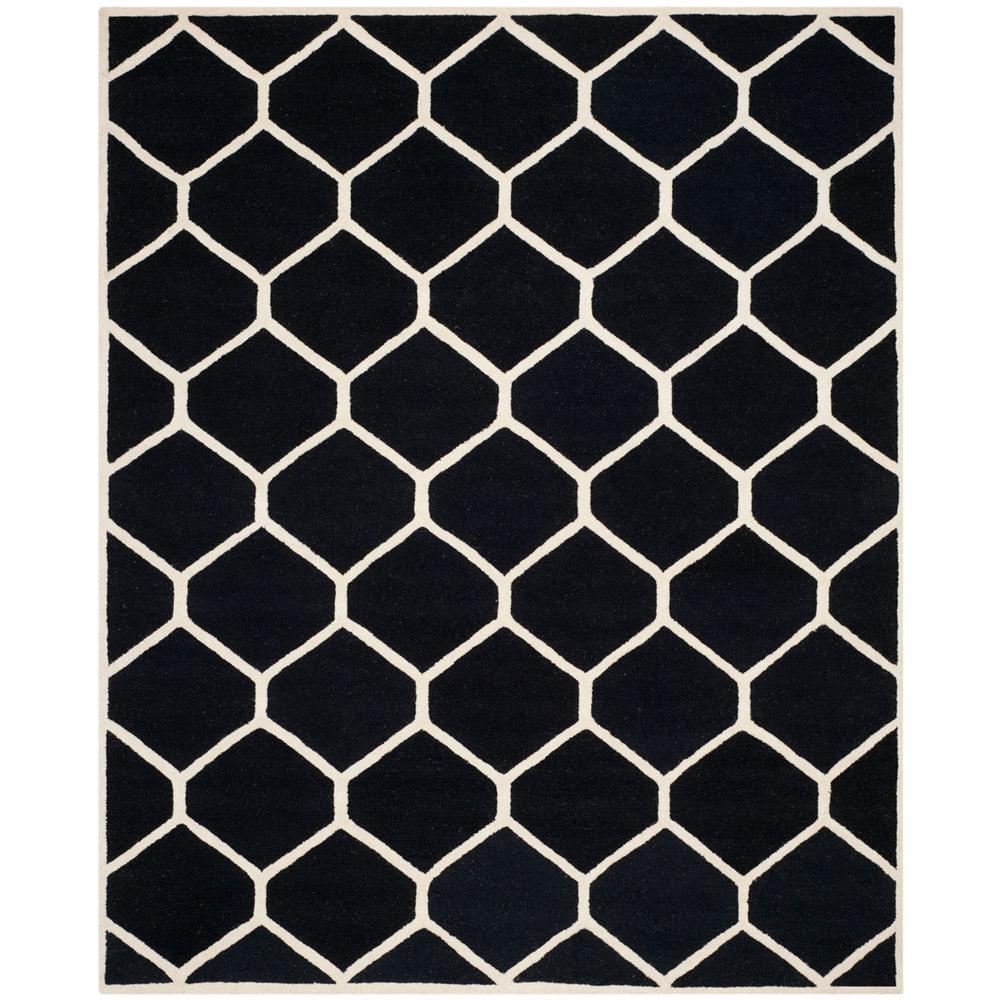 CAMBRIDGE, BLACK / IVORY, 9' X 12', Area Rug, CAM144E-9