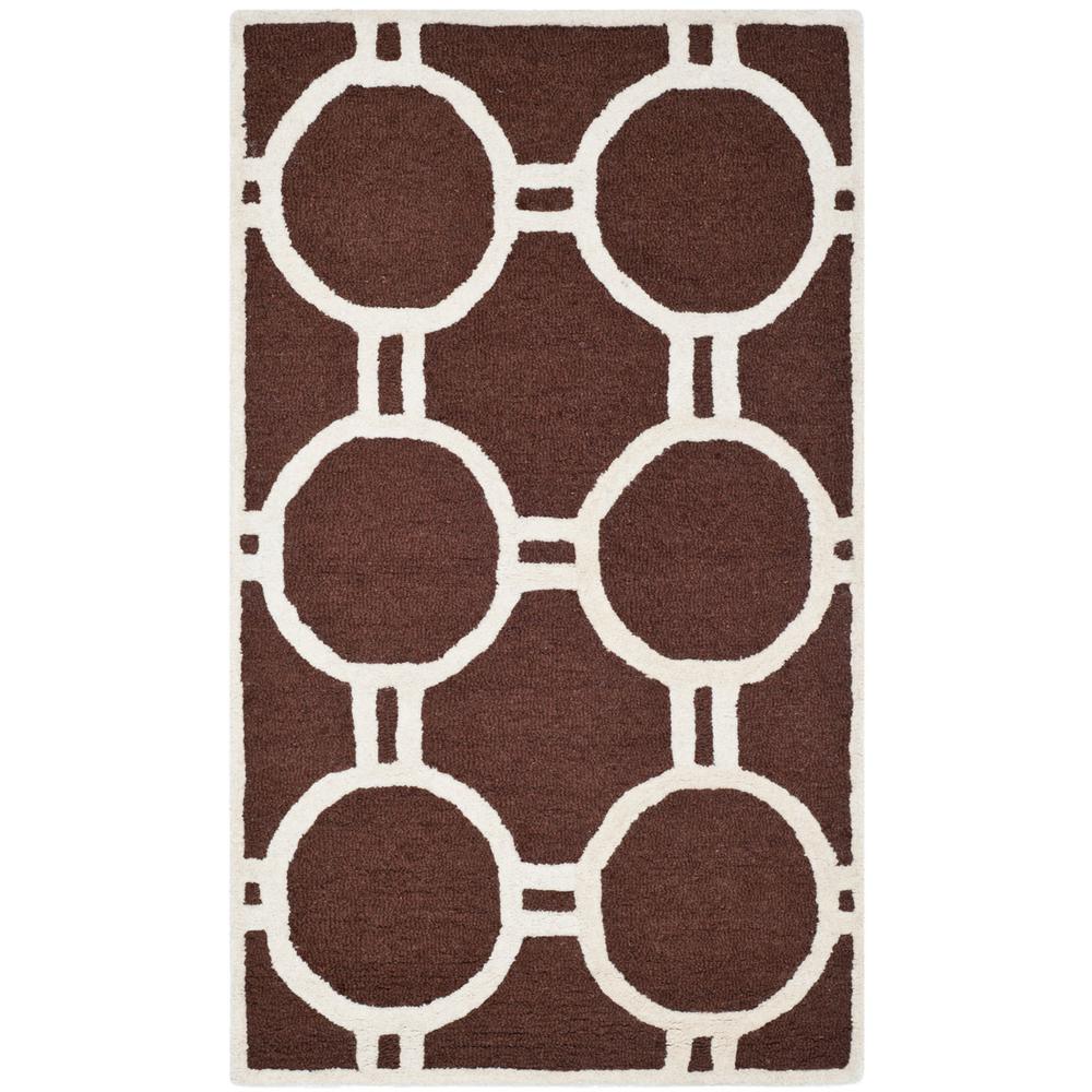 CAMBRIDGE, DARK BROWN / IVORY, 4' X 6', Area Rug, CAM145H-4
