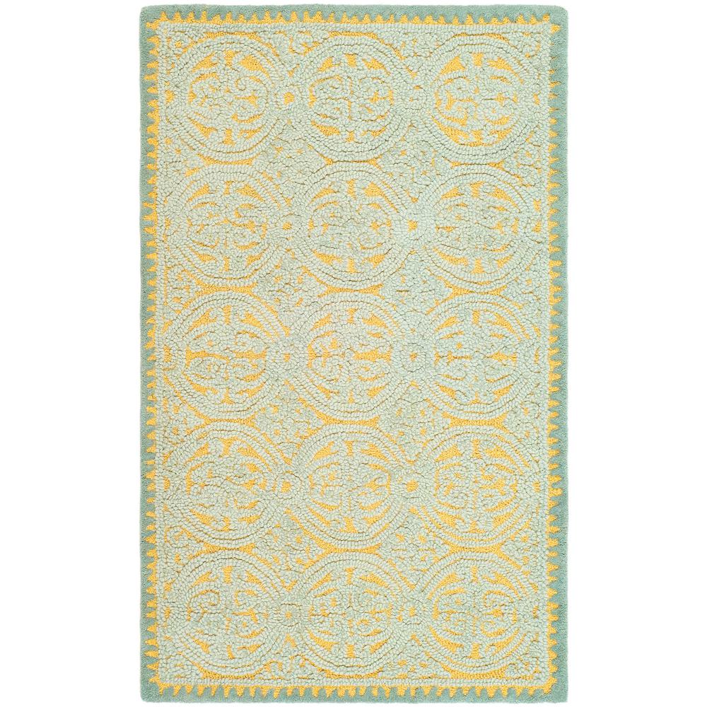 CAMBRIDGE, BLUE / GOLD, 4' X 6', Area Rug
