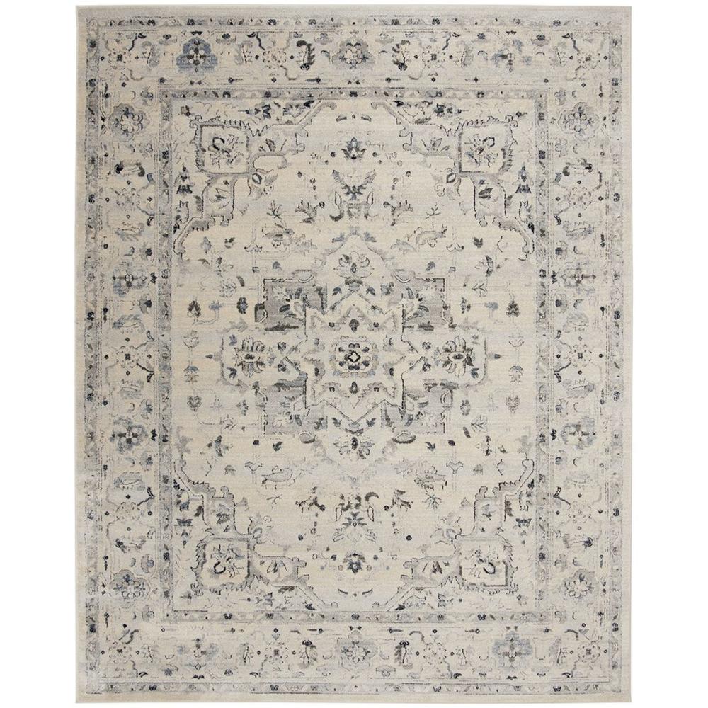 CHARLESTON, IVORY / LIGHT BLUE, 9' X 12', Area Rug