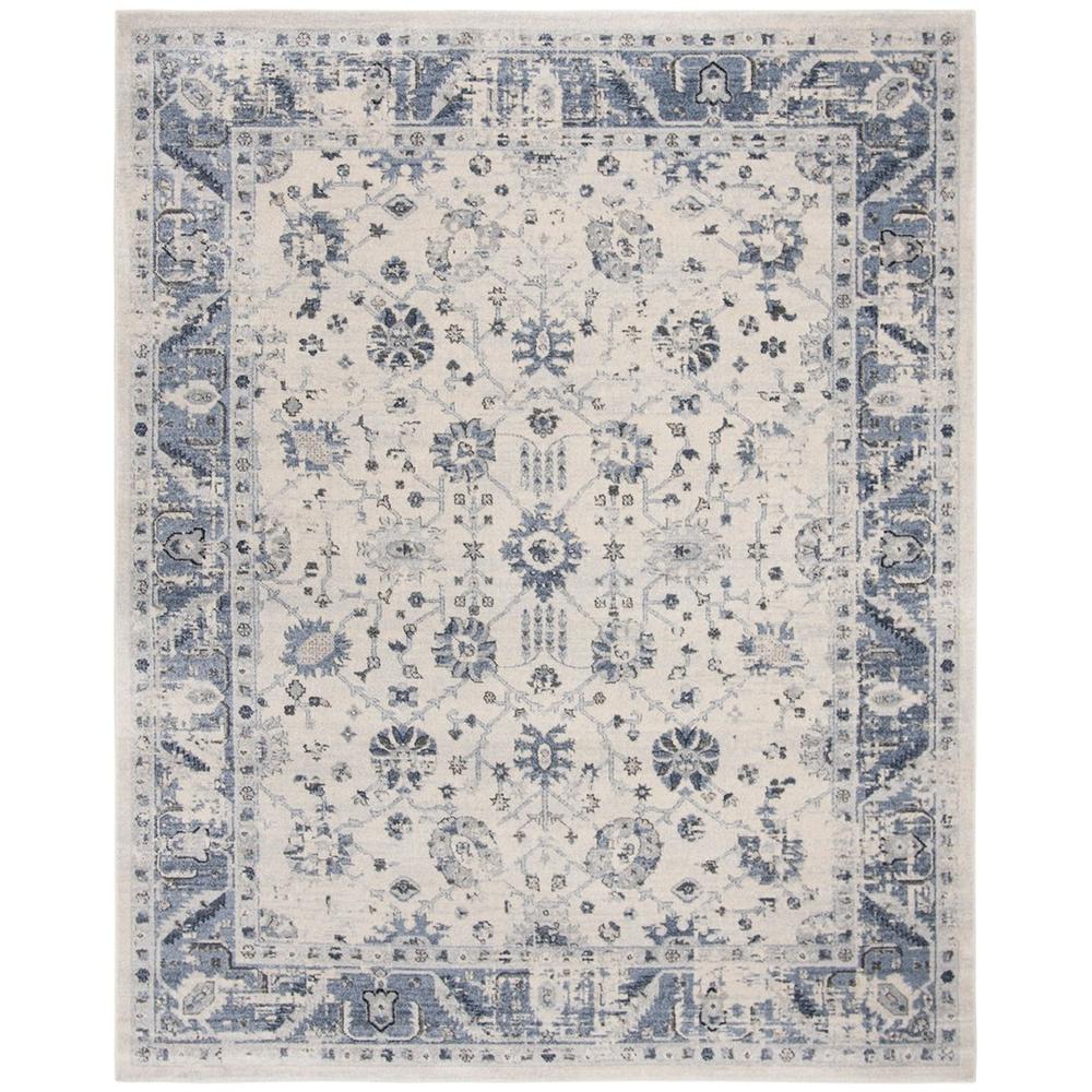CHARLESTON, IVORY / BLUE, 9' X 12', Area Rug