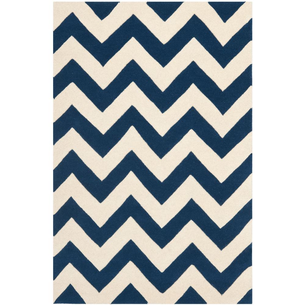CHATHAM, DARK BLUE / IVORY, 4' X 6', Area Rug, CHT715C-4