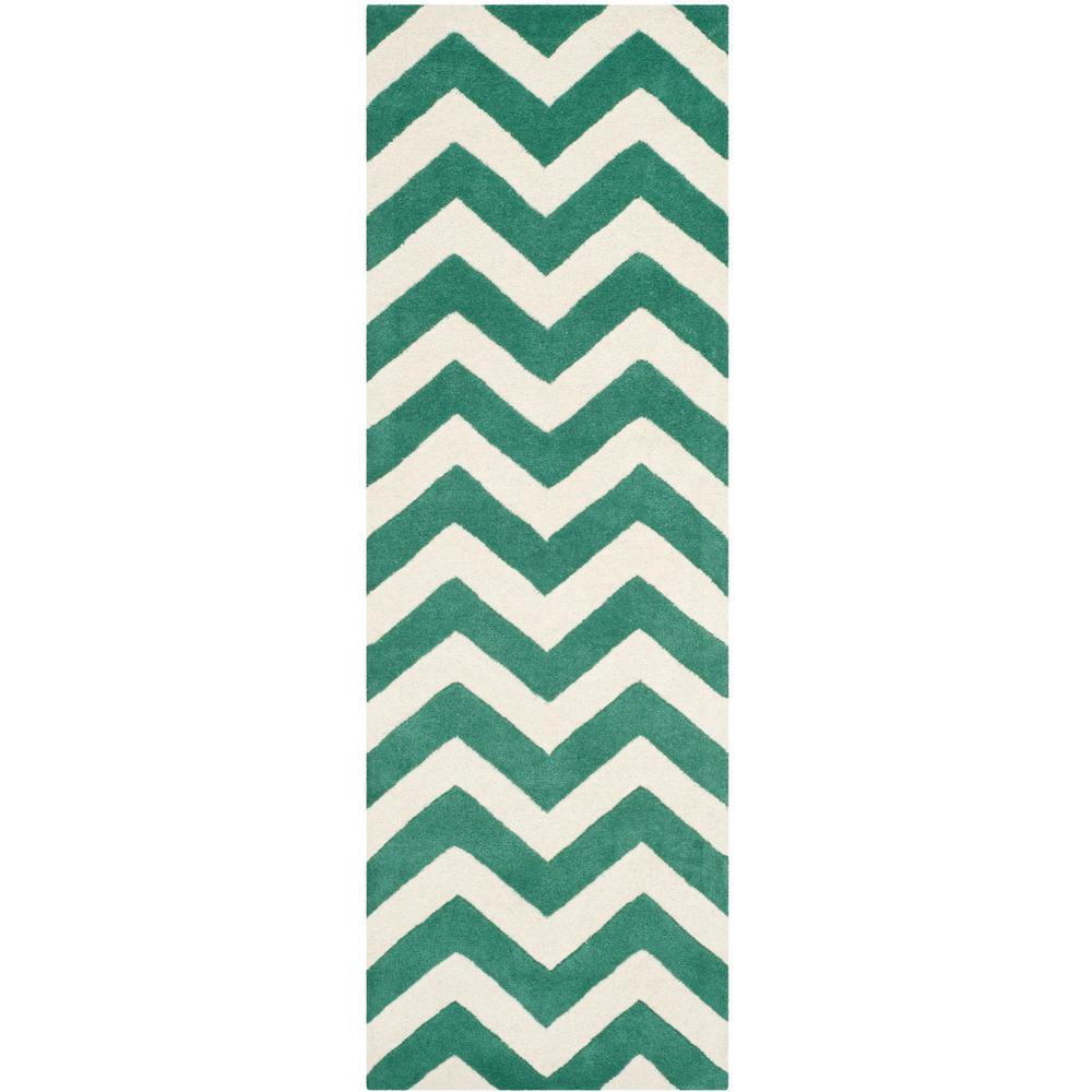 CHATHAM, TEAL / IVORY, 2'-3" X 9', Area Rug