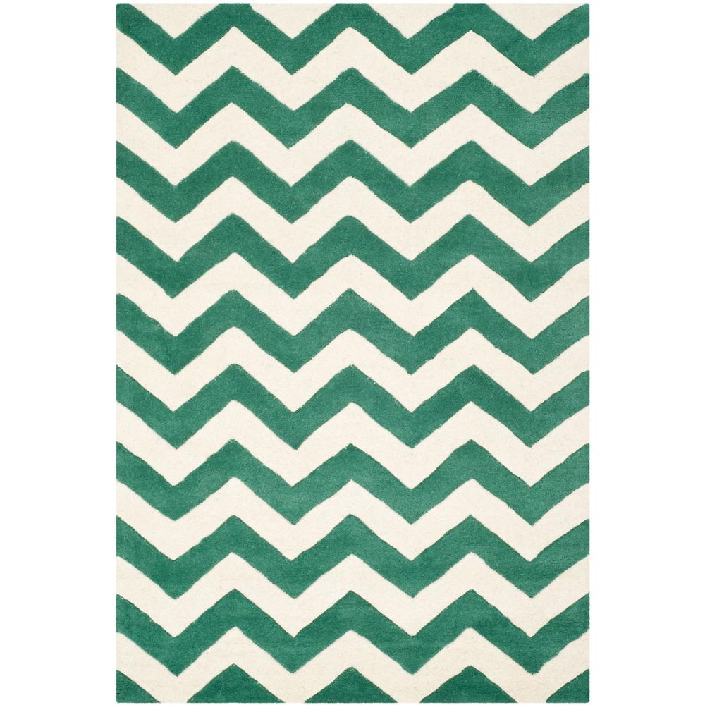 CHATHAM, TEAL / IVORY, 4' X 6', Area Rug, CHT715T-4
