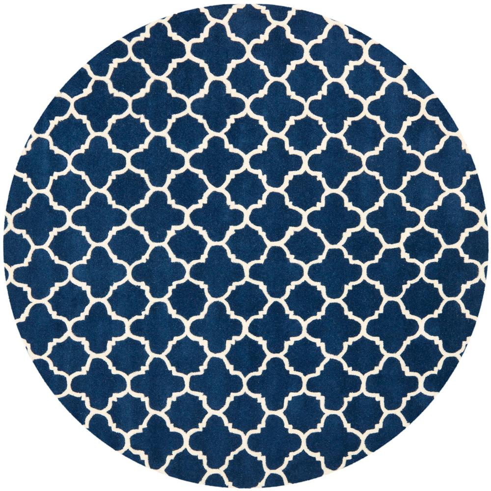 CHATHAM, DARK BLUE / IVORY, 9' X 9' Round, Area Rug, CHT717C-9R