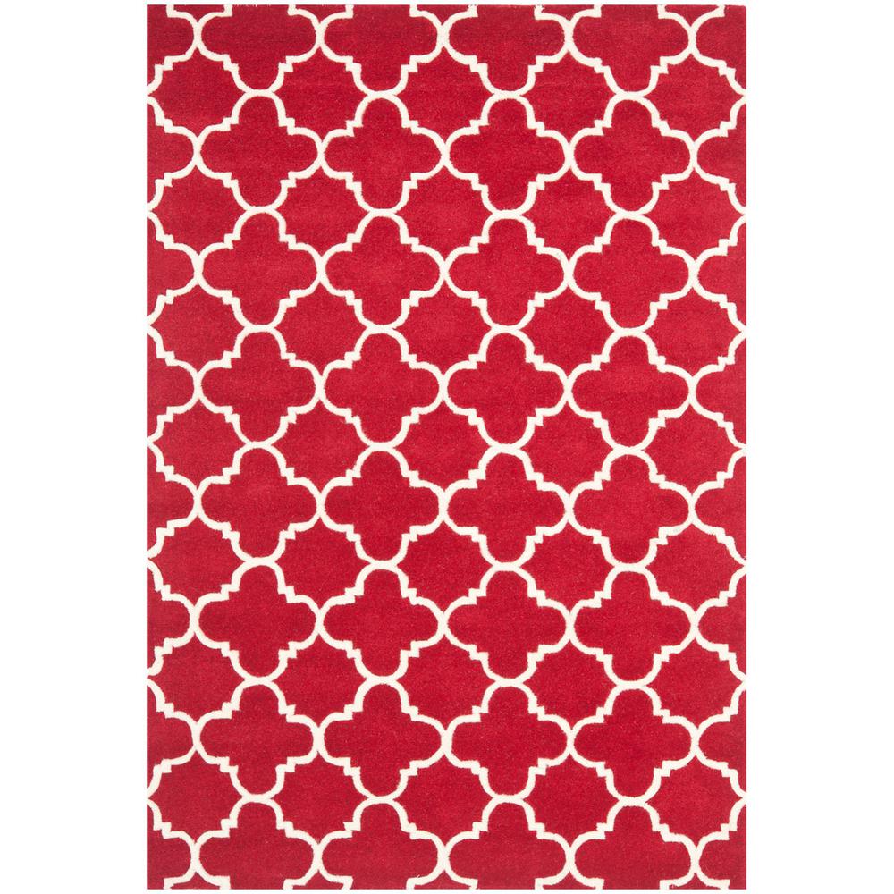 CHATHAM, RED / IVORY, 4' X 6', Area Rug, CHT717G-4