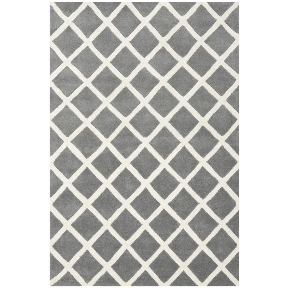 CHATHAM, DARK GREY / IVORY, 4' X 6', Area Rug, CHT718D-4