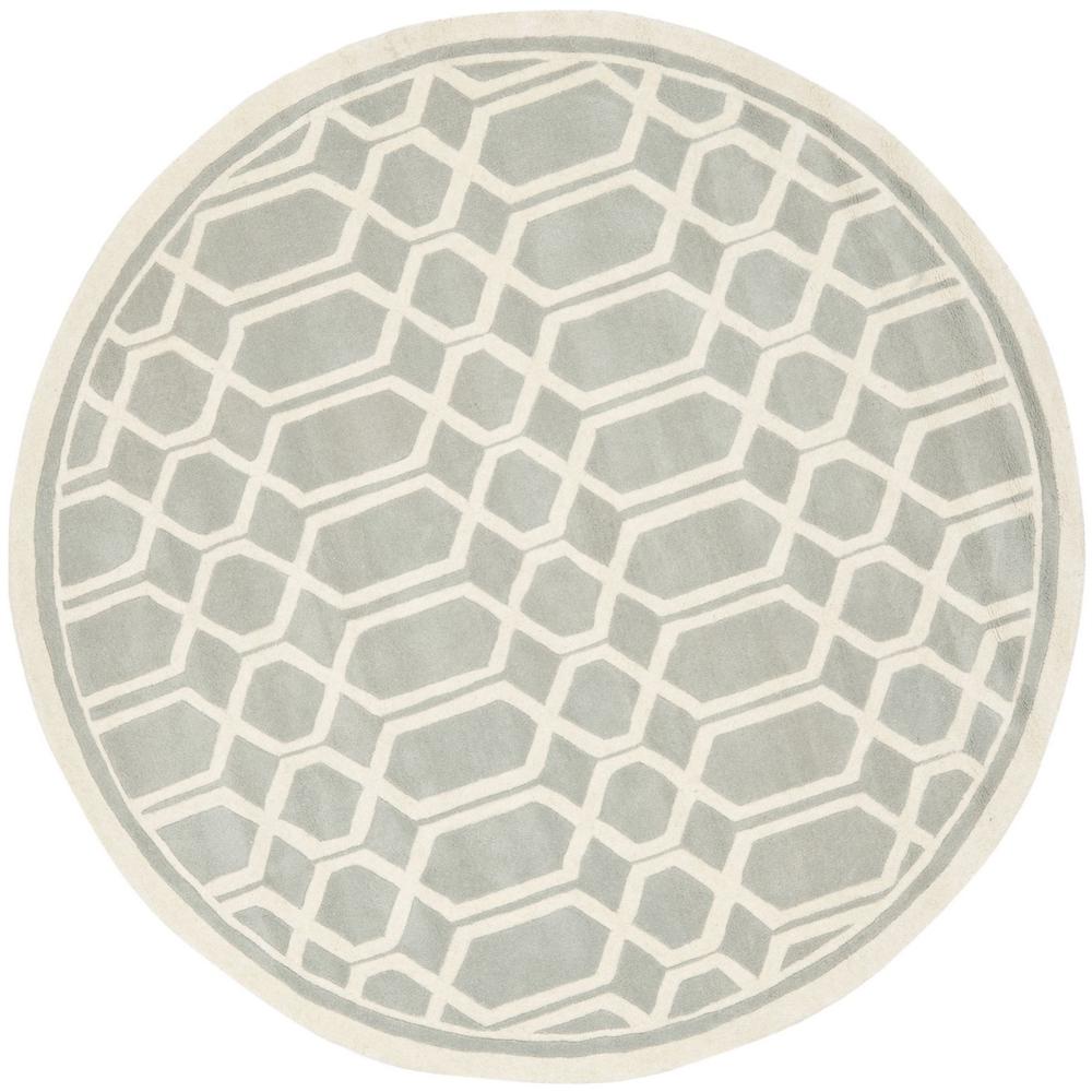 CHATHAM, GREY / IVORY, 7' X 7' Round, Area Rug, CHT725E-7R