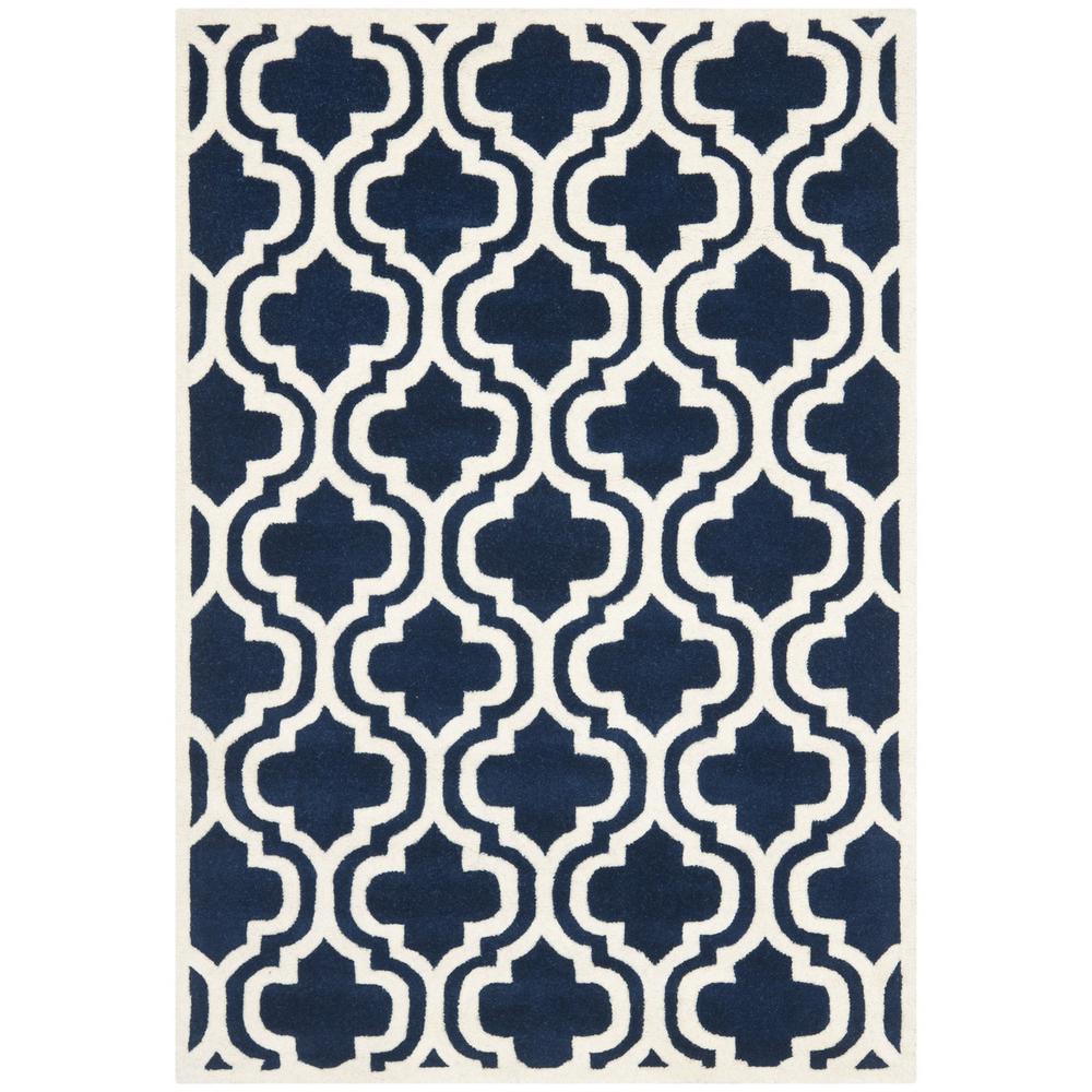 CHATHAM, DARK BLUE / IVORY, 4' X 6', Area Rug, CHT727C-4