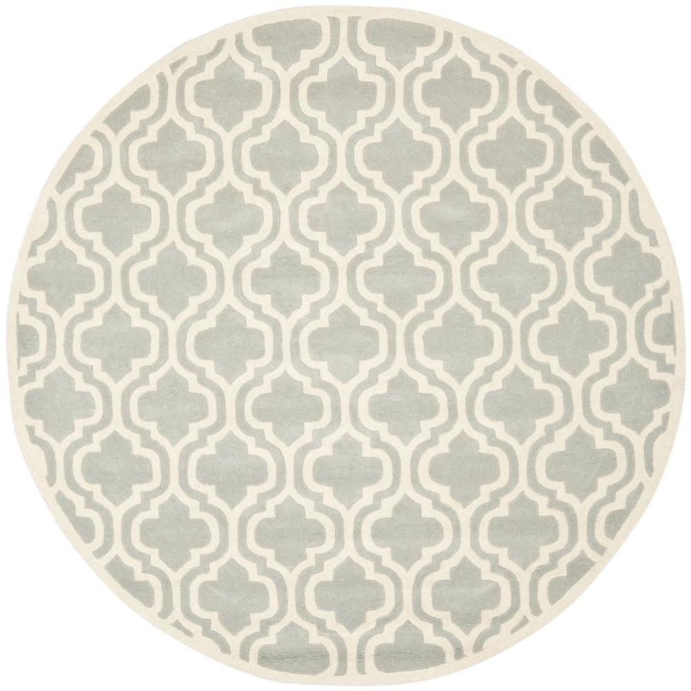 CHATHAM, GREY / IVORY, 5' X 5' Round, Area Rug, CHT727E-5R